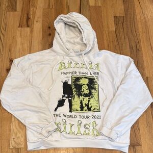 Billie Eilish Women's Hoodie Sweatshirt Size LARGE Happier Than Ever 2022 Tour